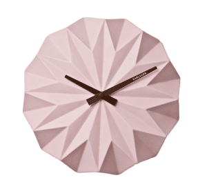 Nástěnné hodiny Origami - růžové